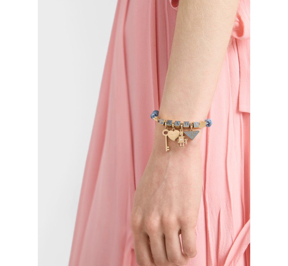 프라다 나파 가죽과 금속으로 만든 팔찌 1IB731_038_F0637 - 이미지 2