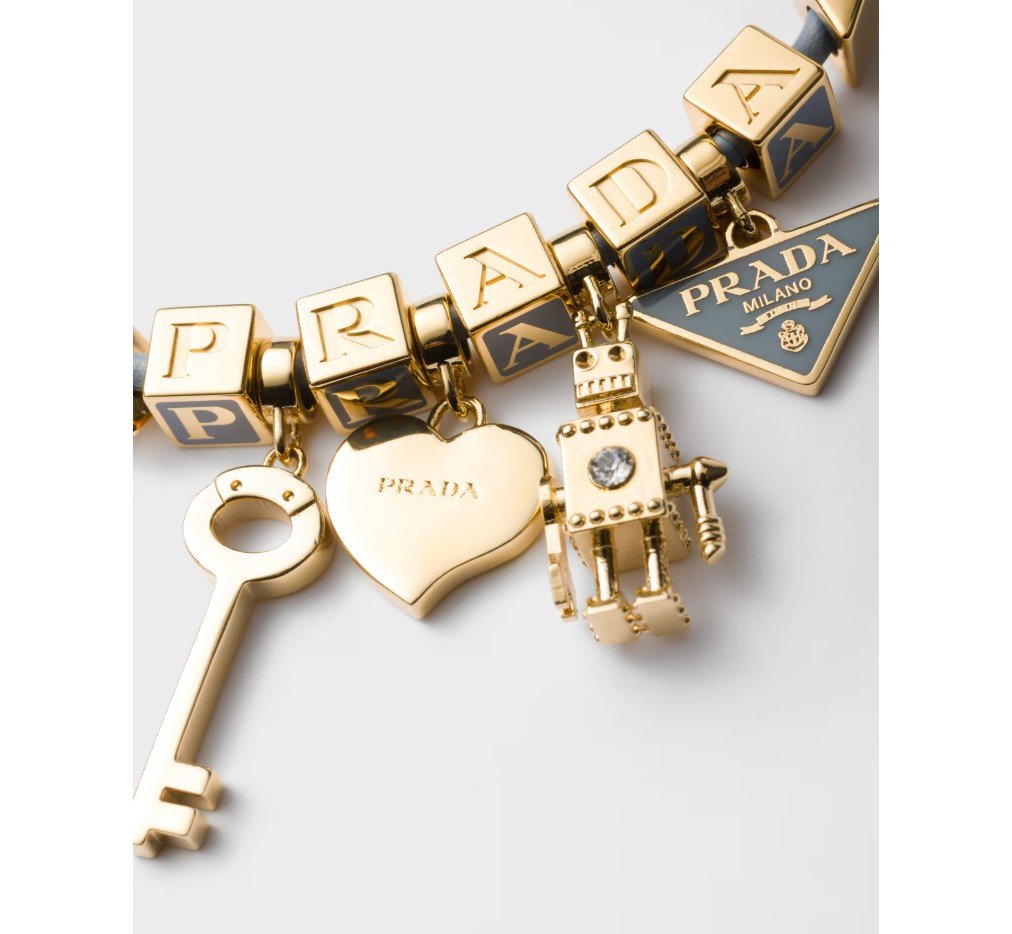 프라다 나파 가죽과 금속으로 만든 팔찌 1IB731_038_F0637 - 이미지 3