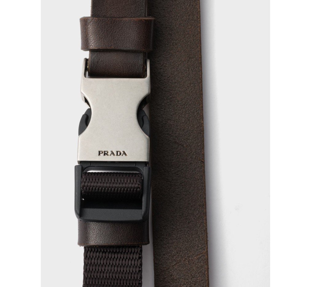 프라다 가죽 및 나일론 직조 테이프 벨트 2CM296_2HLM_F0201 - 이미지 4