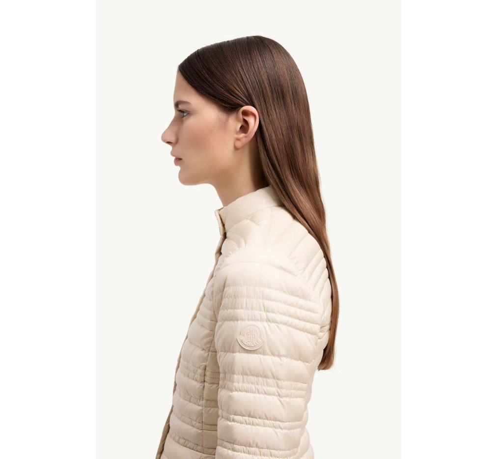 몽클레르 카테어 스트라이프 퀼팅 다운 충전 바이커 재킷 L10931A00049597YF20N_F