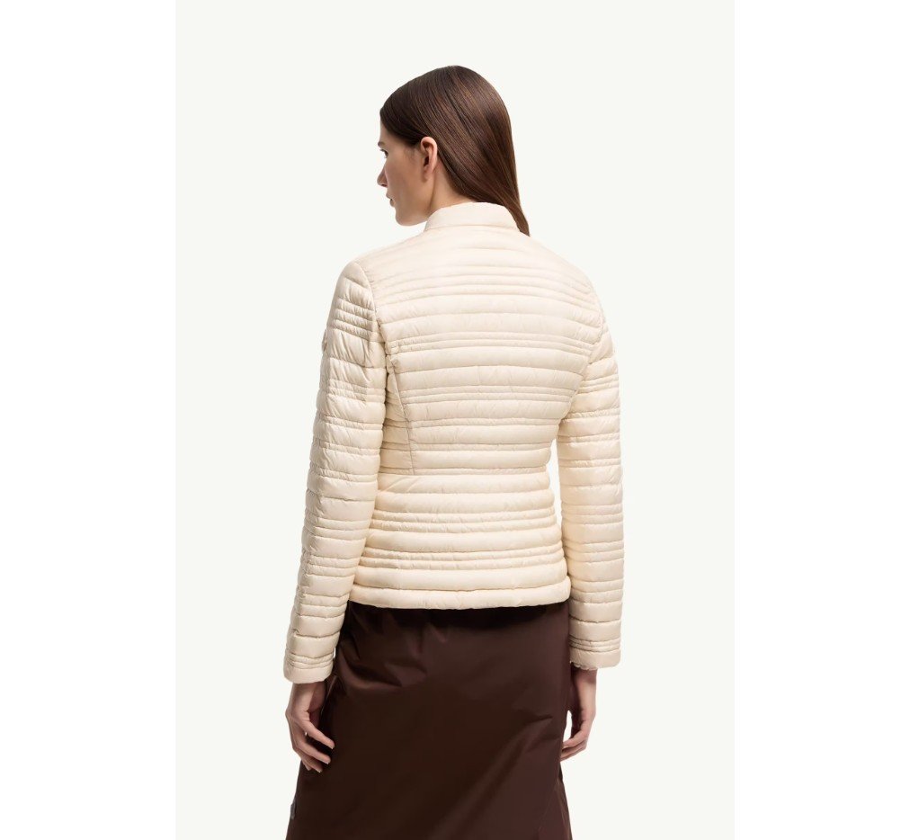 몽클레르 카테어 스트라이프 퀼팅 다운 충전 바이커 재킷 L10931A00049597YF20N_F - 이미지 4