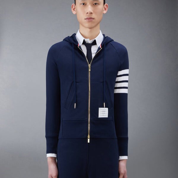 톰브라운 클래식 루프백 4-바 풀 지퍼 후디 MJT022H-00535-461