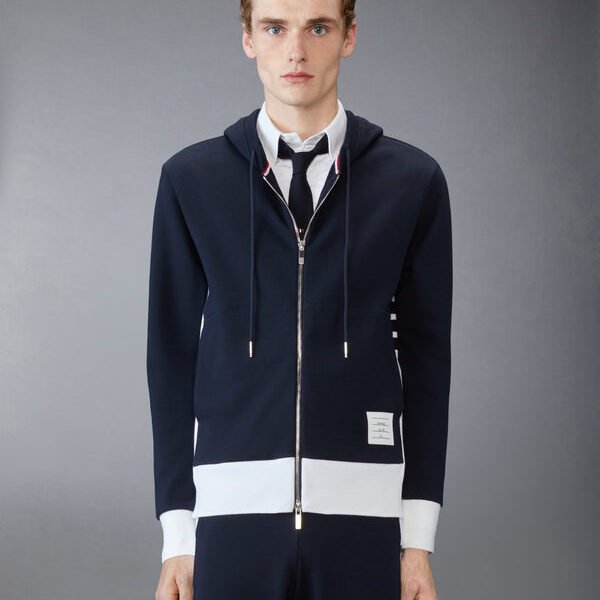 톰브라운 클래식 4-바 저지 집업 후디 MJT517A-03037-415