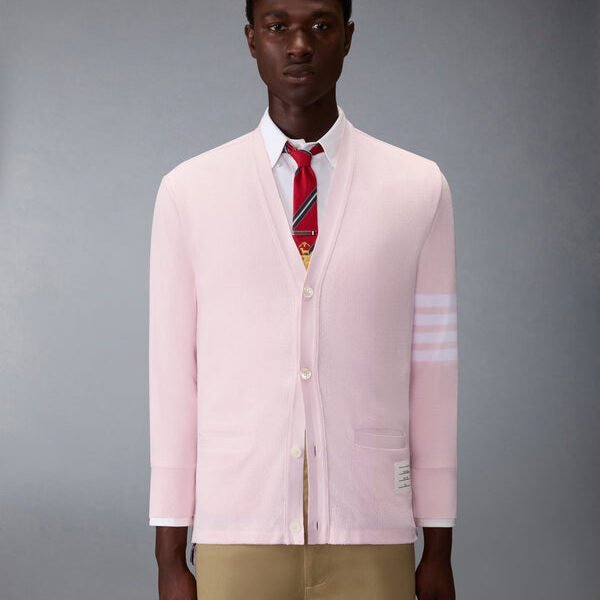 톰브라운 텍스처드 피케 4-바 카디건 MJT554A-J0248-680