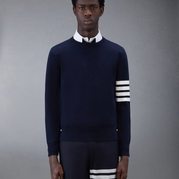 톰브라운 코튼 크레이프 4-바 풀오버 MKA202A-00219-415