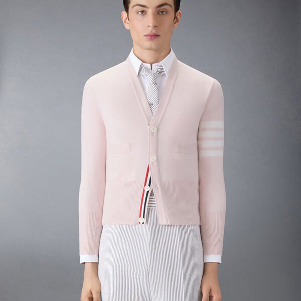 톰브라운 클래식 캐시미어 4-바 브이넥 카디건 MKC001A-00011-641