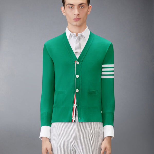 톰브라운 파인 메리노 울 4-바 클래식 카디건 MKC002A-Y1014-345