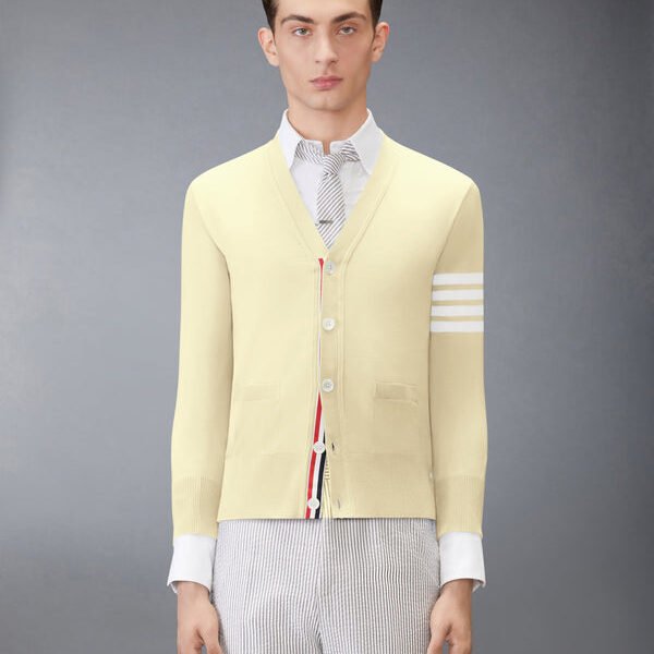 톰브라운 파인 메리노 울 4-바 클래식 카디건 MKC002A-Y1014-740