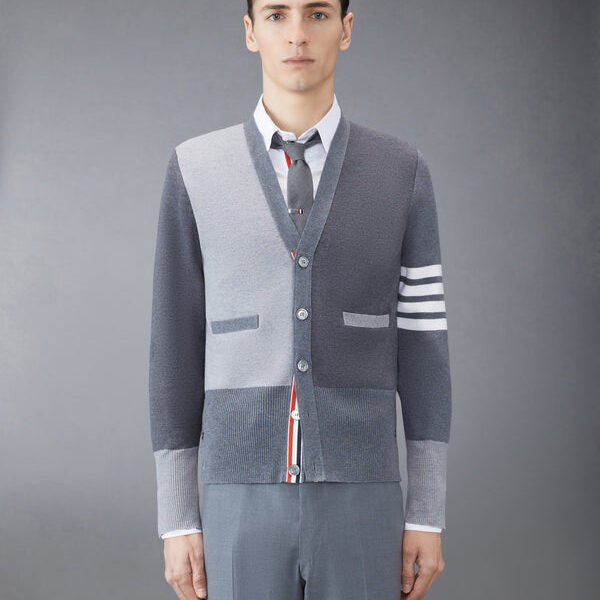 톰브라운 펀믹스 울 브이넥 카디건 MKC160F-00014-982