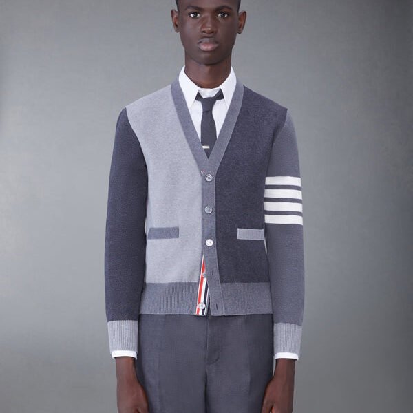 톰브라운 펀믹스 코튼 크레이프 밀라노 스티치 4-바 카디건 MKC171F-00219-982