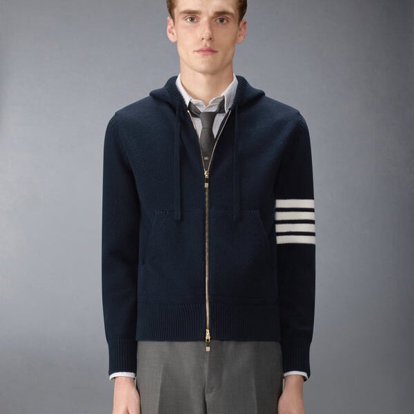 톰브라운 루나 뉴 이어 인타르시아 메리노 4-바 집업 후디 MKT024A-Y1029-415