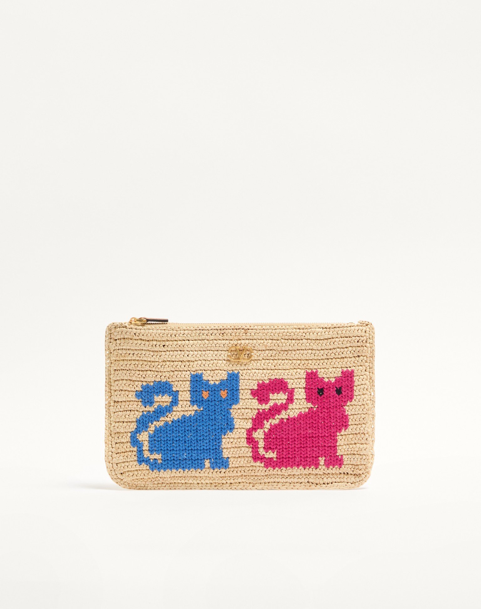 발렌티노 라피아챗 라피아 자수 클러치 8W2P0AZ4TNC_R9F