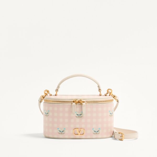 발렌티노 브이로고 시그니처 르 샤 드 라 메종 그레이니 카프스킨 미니 바니티 백 8W2P0AX8JVH_9PK