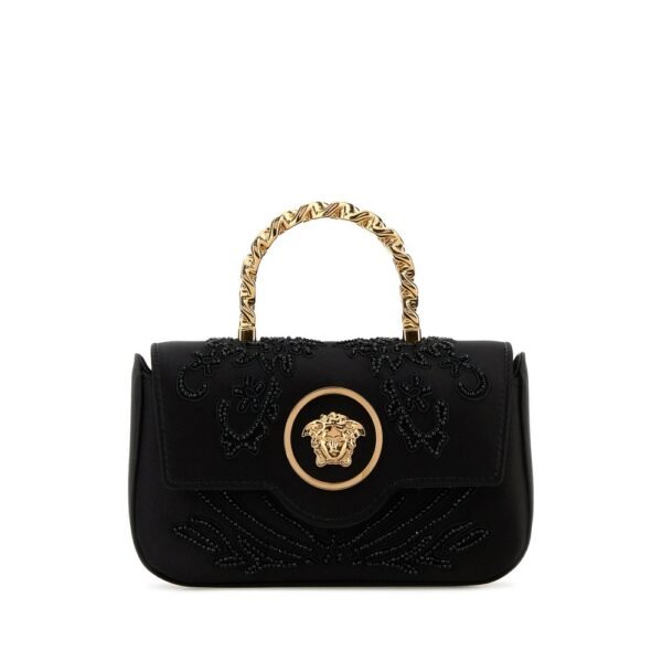 베르사체 블랙 새틴 핸드백 10134391A17115 1B00V