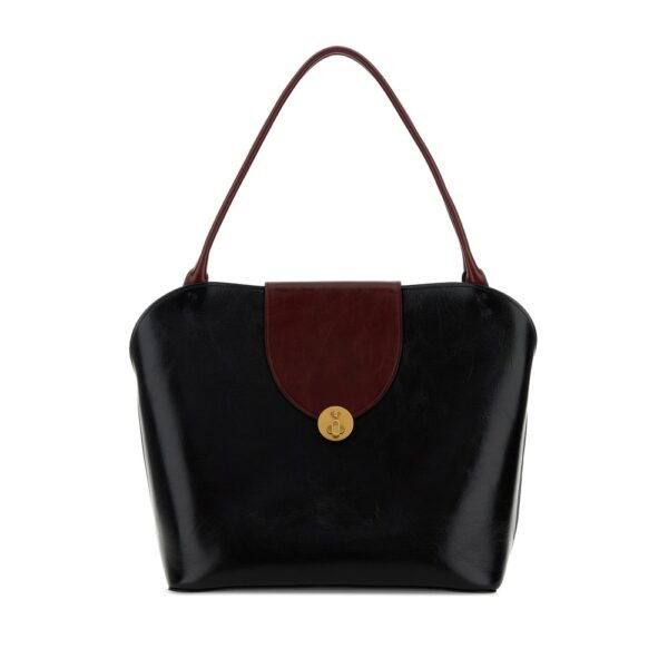 베르사체 블랙 레더 쇼핑백 10234121A17428 2B0AJ