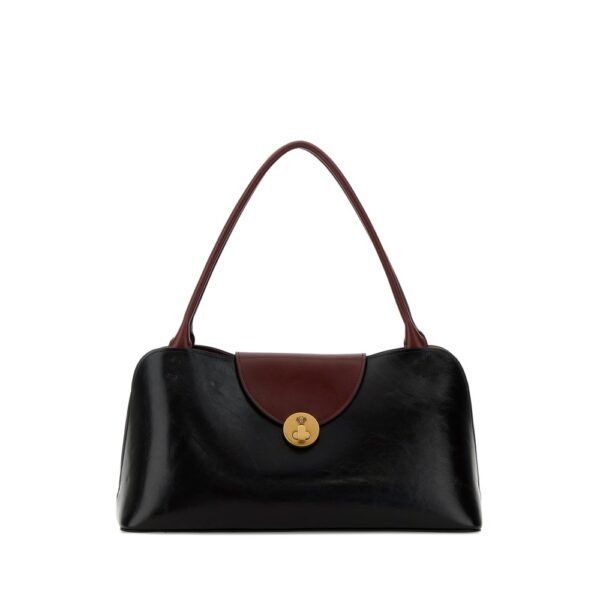 베르사체 블랙 레더 미디엄 숄더백 10234561A17428 2B0AJ