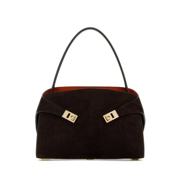 페라가모 오렌지 스웨이드 미디엄 Hug 소프트 숄더백 219816792870 SIENA