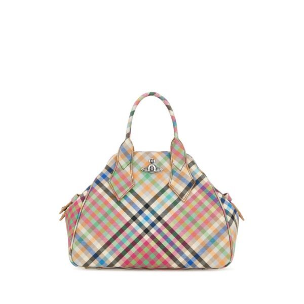 비비안웨스트우드 프린트 캔버스 미디엄 야스민 핸드백 4702000UWS001S O315