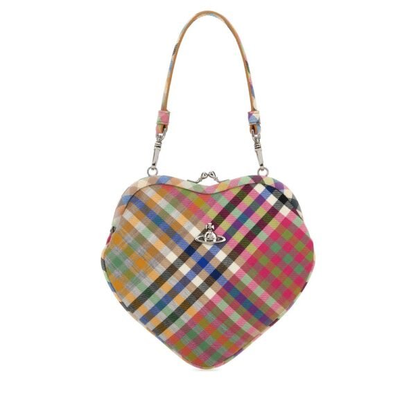 비비안웨스트우드 자수 패브릭 Belle Heart Frame 핸드백 4B01000CWW01CV O215