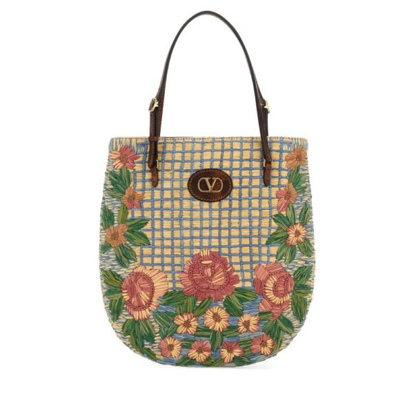 발렌티노 가라바니 자수 라피아 VLogo 시그니처 숄더백 7W2B0S05CSD B9Z