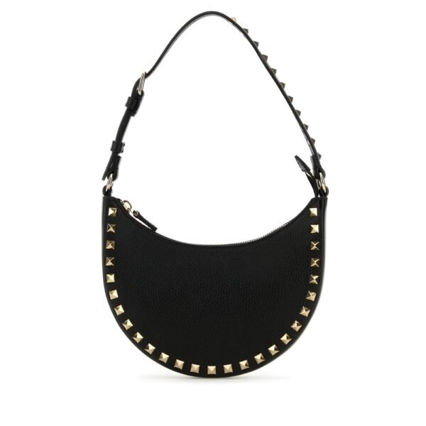 발렌티노 가라바니 블랙 레더 락스터드 핸드백 7W2P0AI7VSH 0NO