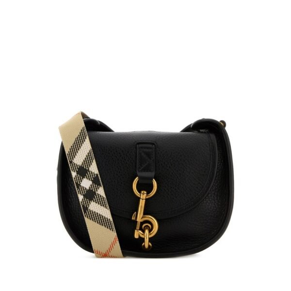 버버리 블랙 레더 미니 Messenger B Clip 크로스바디백 8120693 A1189