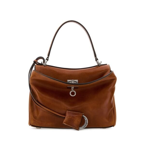 발렌시아가 카라멜 레더 미니 로데오 핸드백 8437122ABP7 2753