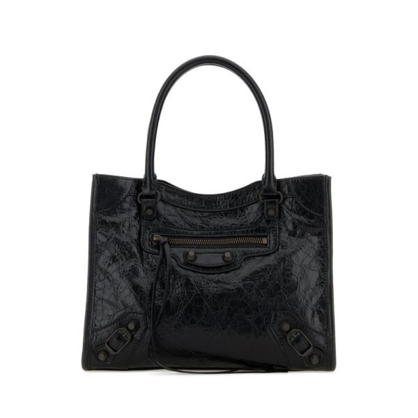 발렌시아가 블랙 레더 미니 Le City 핸드백 8526082ABEK 1000