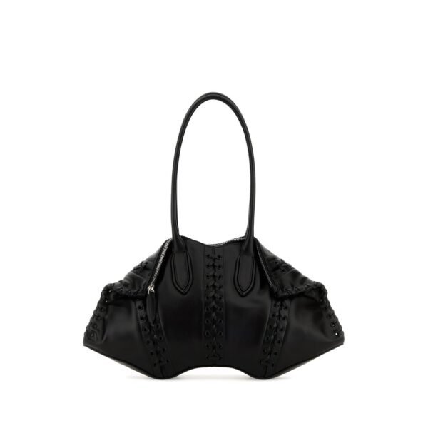 알렉산더 맥퀸 블랙 레더 Manta 숄더백 8559971VDB1 1000