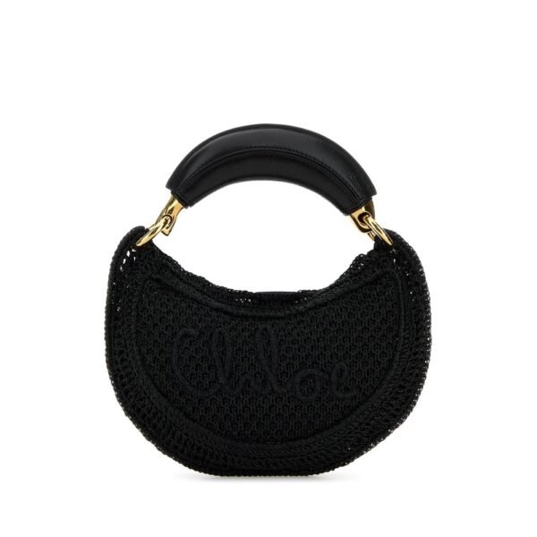 끌로에 블랙 라피아 미니 Summer Banana 핸드백 CH26SP921R34 001