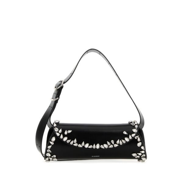 질샌더 블랙 레더 스몰 Cannolo 크로스바디백 J07WD0023P5610 001