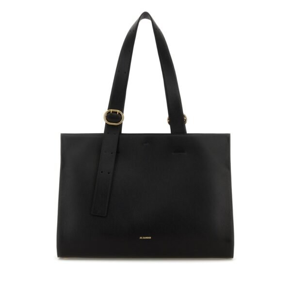 질샌더 블랙 레더 쇼핑백 J08WC0009P8931 001