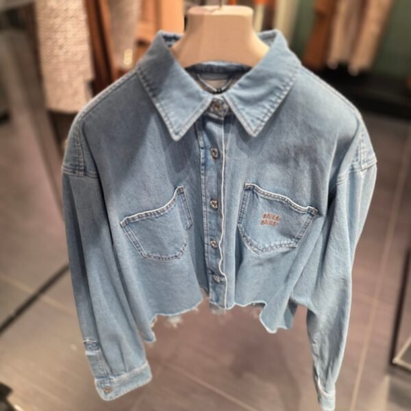 [아울렛] 미우미우 오버사이즈 코튼 데님 셔츠 자켓 GWB188