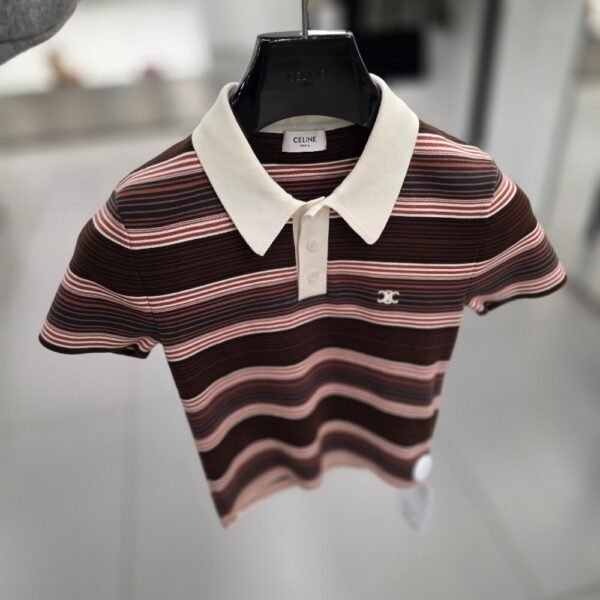 [아울렛] 셀린느 스트라이프 크롭 폴로 티셔츠 2ADSR886Z.BR01