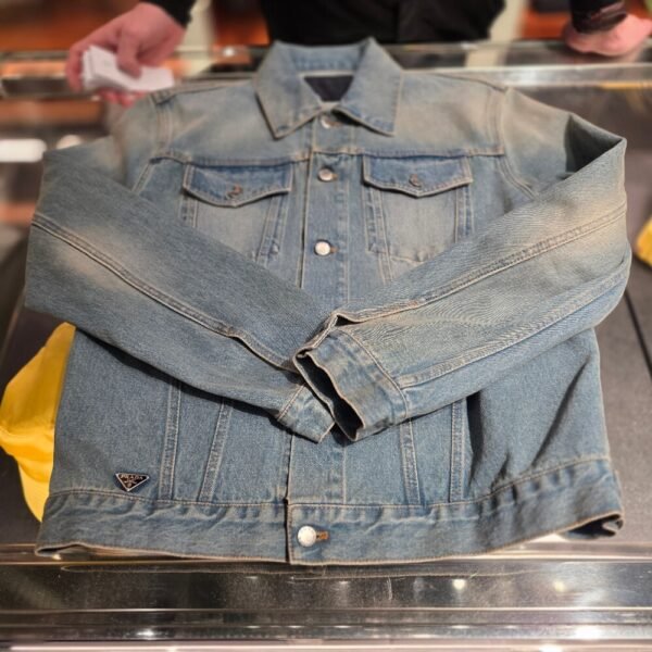 [아울렛] 프라다 삼각로고 남성 데님 자켓 GEB227