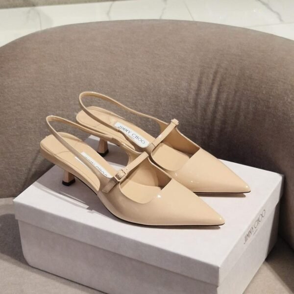 [아울렛] 지미추DIDI마카룬 페이턴트 레더 슬링백 미들힐