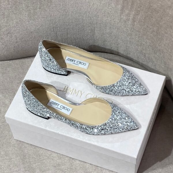 [아울렛] 지미추LILITH글리터 여성 플랫 슈즈