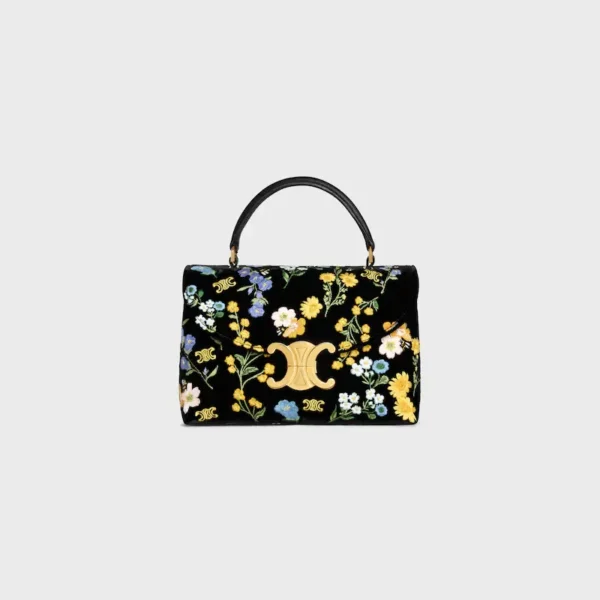 셀린느 틴 니노 가방 인 벨벳 위드 플로럴 엠브로이더리 118113H71.14ML