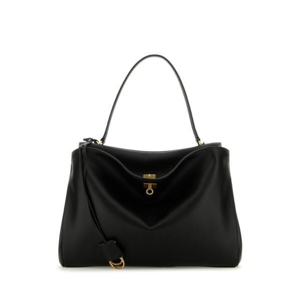 발렌시아가 블랙 레더 라지 로데오 핸드백 7897442AA4V 1000