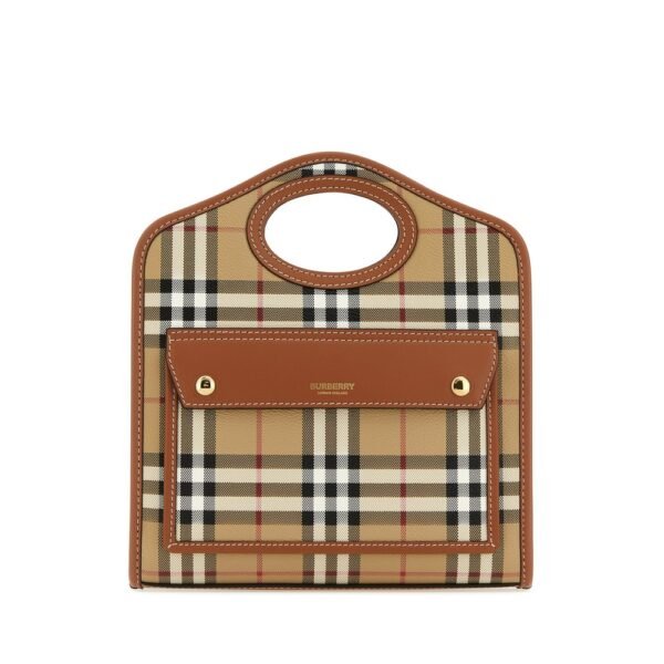 버버리 프린트 캔버스 앤 레더 미니 Pocket 핸드백 8066166 A9534