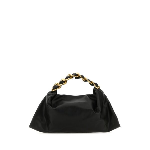 버버리 블랙 레더 미디엄 Swan 핸드백 8088984 A1189