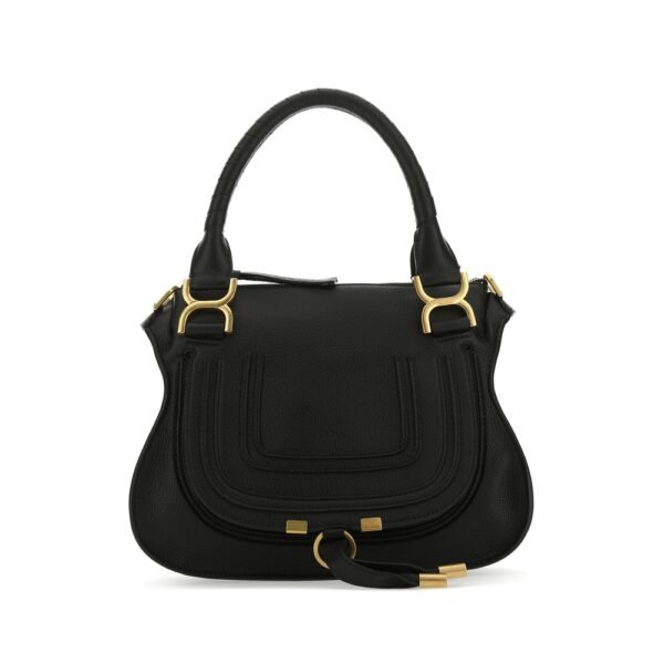 끌로에 블랙 레더 미디엄 마르시 핸드백 CHC22AS660I31 001