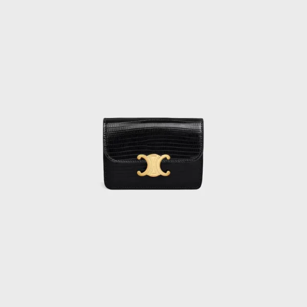 셀린느 카드 홀더 위드 플랩 트리옹프 인 리자드 10I584DUA.38NO