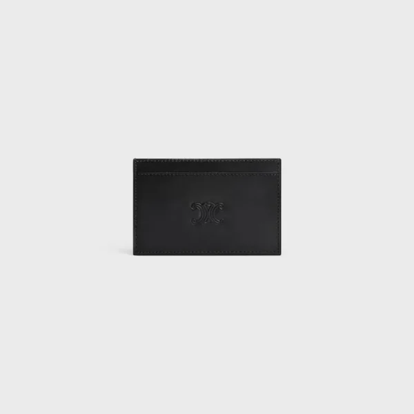 셀린느 카드 홀더 인 사티네이티드 카프스킨 위드 트리옹프 엠보스드 10B703FQ7.38SI