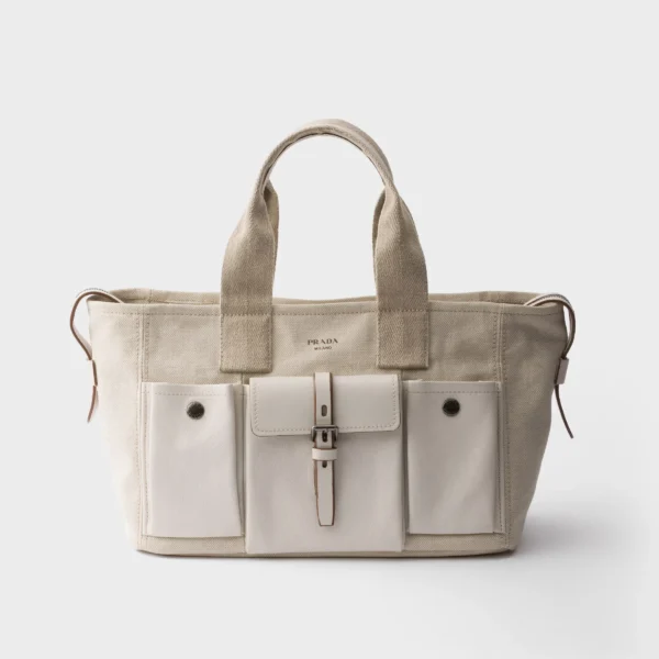 프라다 Prada Route 라지 캔버스 & 레더 토트백 1BG651_2G67_F0018_V_OOO