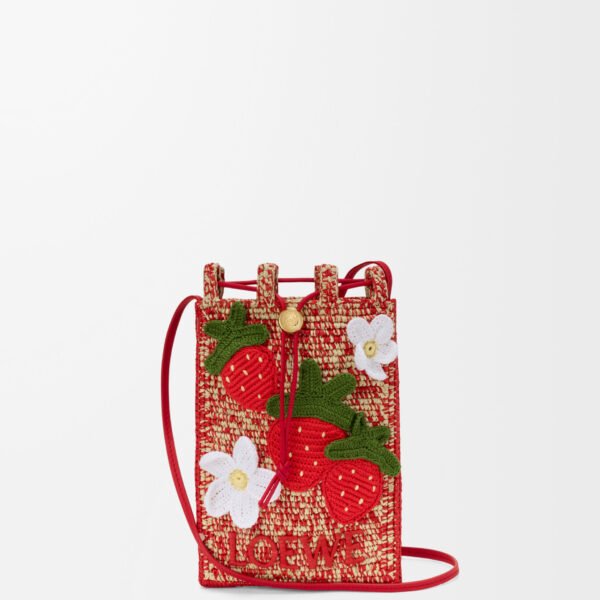 로에베 Drawstring 파우치 Strawberry C630PHPX08-0524