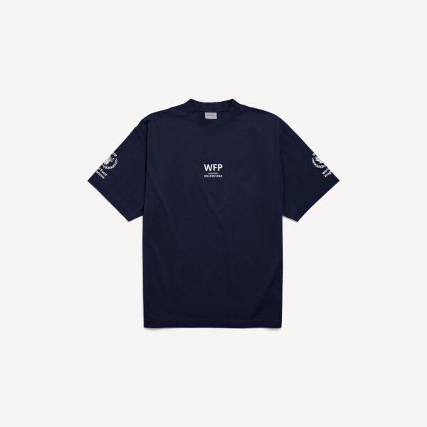 발렌시아가 남성 WFP 미디엄 핏 티셔츠 (네이비) 764235TTVW98065