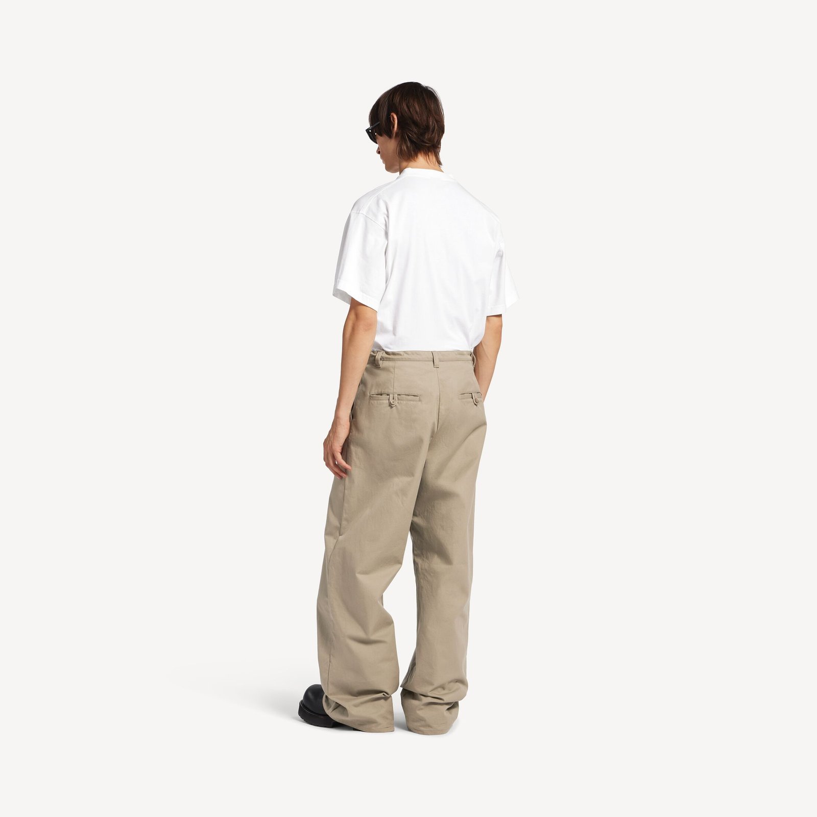 발렌시아가 남성 웻 브러시 오버사이즈 티셔츠 (화이트) 850345TUVJ89000 - 이미지 3