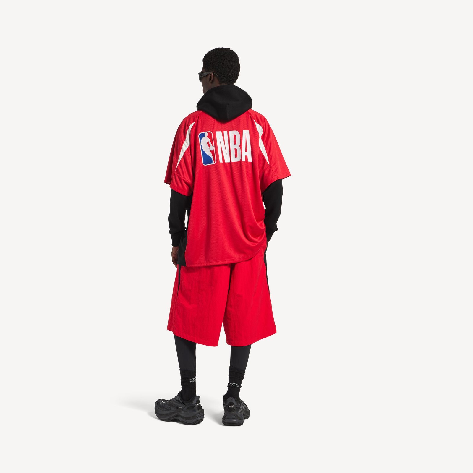 발렌시아가 남성 발렌시아가 | NBA 컬래버레이션 오버사이즈 티셔츠 (레드) 863852TTVW16291 - 이미지 3