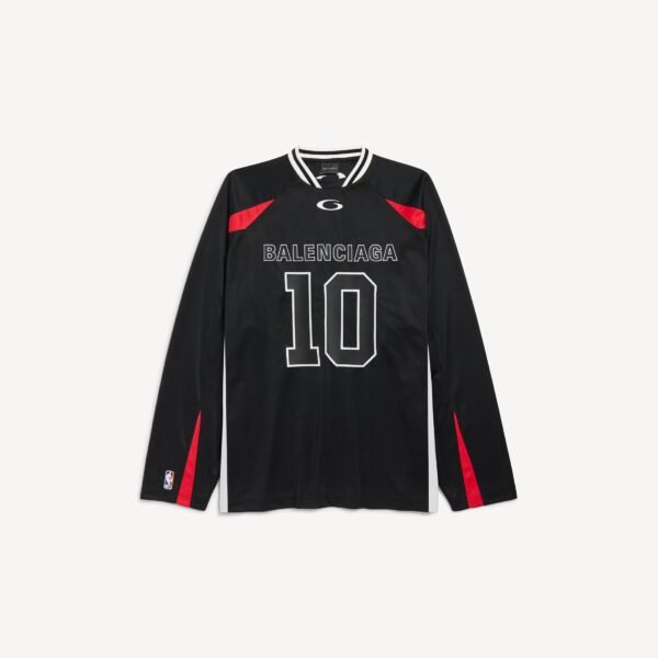 발렌시아가 남성 발렌시아가 | NBA 컬래버레이션 오버사이즈 긴소매 티셔츠 (블랙/멀티컬러) 864877TTVW21060